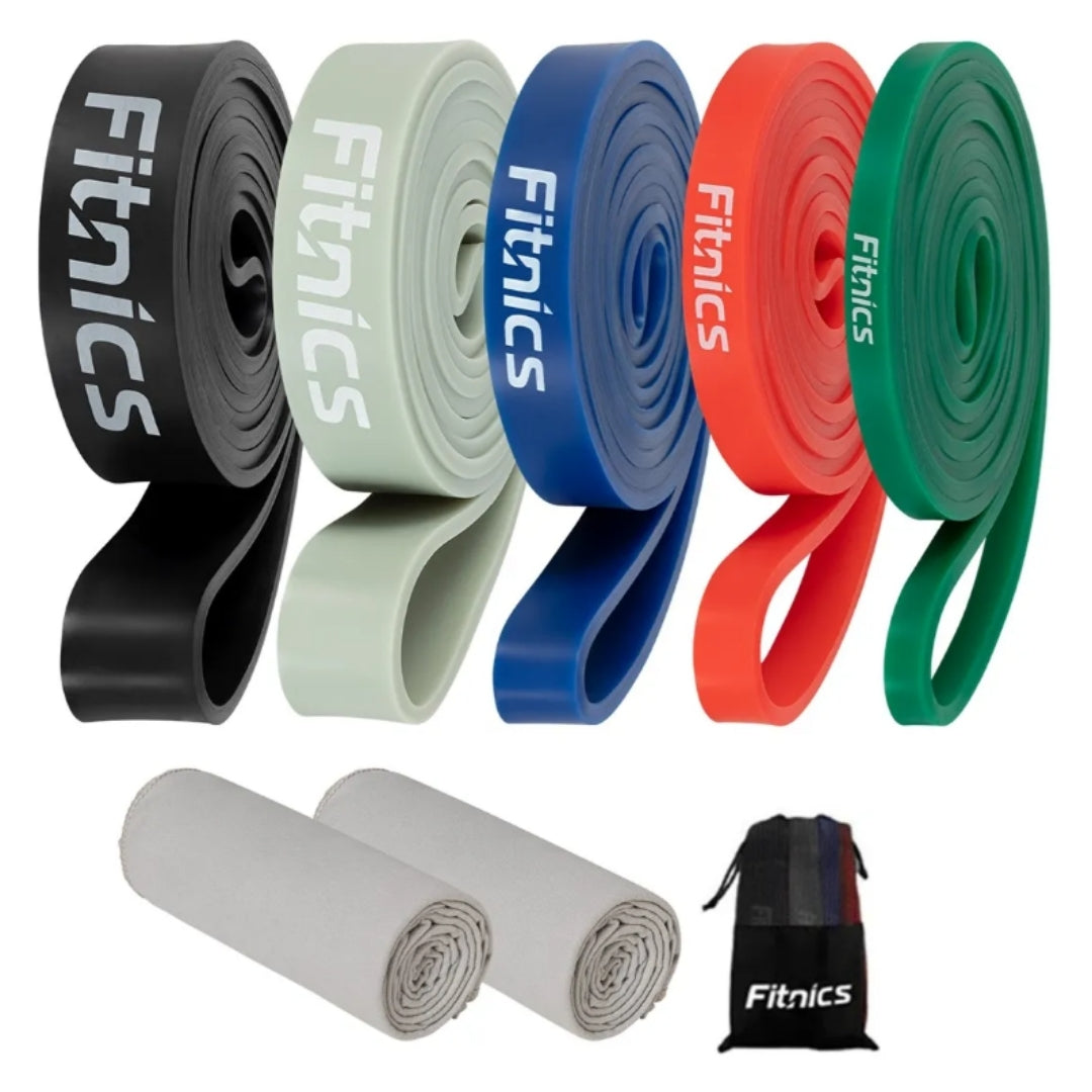 Set de bandas elásticas resistencia+2 toallas microfibra